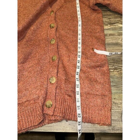 A.N.A. Womens Rust Tweed Marled Cable Knit V-Neck Sweater. Size MT(Med Tall) 9 - Picture 7 of 8
